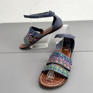 Sam Edleman Sandals Girls 4 Gigi Bae Kids Youth Adjustable Strappy Flat Chambray
